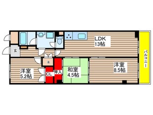 ﾗｲｵﾝｽﾞﾏﾝｼｮﾝ白壁3-13号の物件間取画像